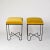 Pair of Aronde benches/stools by Facto Atelier Paris. Current production, available with black lacquered steel wire base...
