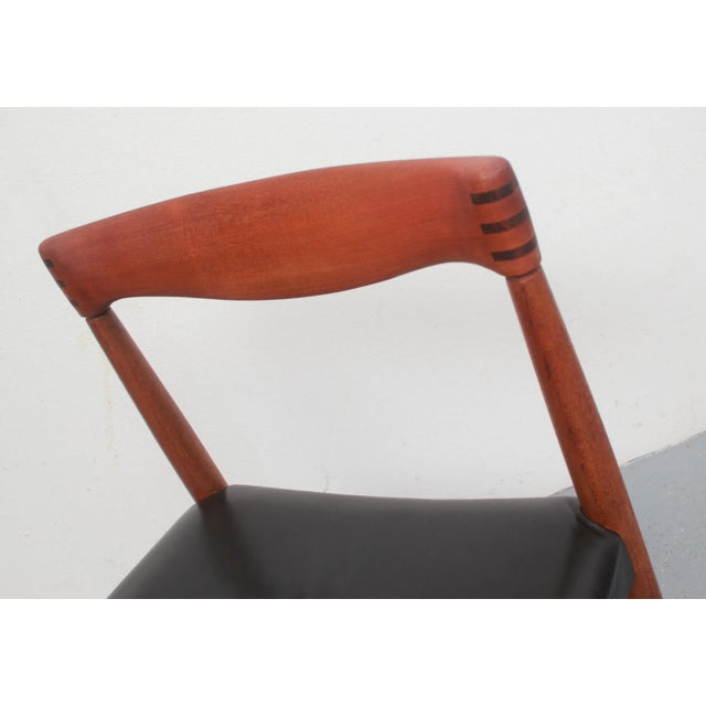 Dining Chair in Teak & Leather by H.W. Klein for Bramin, 1965 For Sale - Image 9 of 12