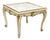 Vintage French Louis XV Style White Painted Marble Top Low Square Coffee Table For Sale