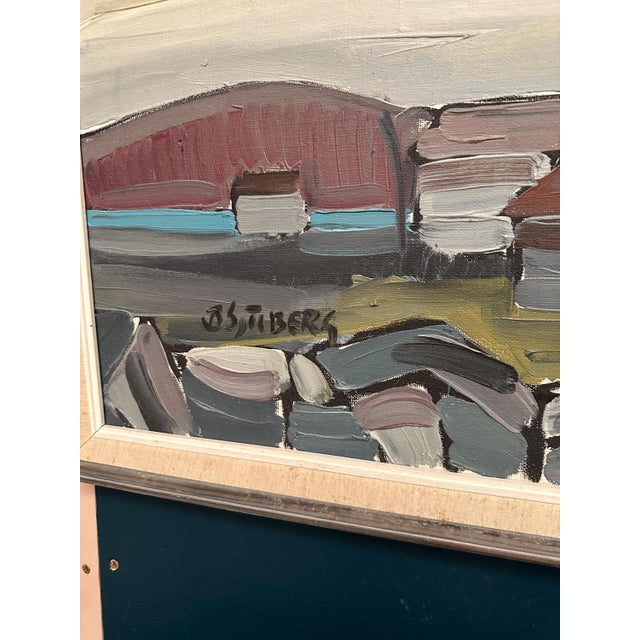 Bo Sjöberg, Coastal Village, 1960s, Oil on Canvas, Framed For Sale - Image 9 of 14