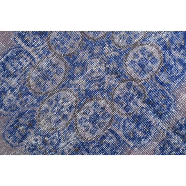 Blue 1970s Vintage Persian Handmade Wool Cotton Area Rug For Sale - Image 8 of 11