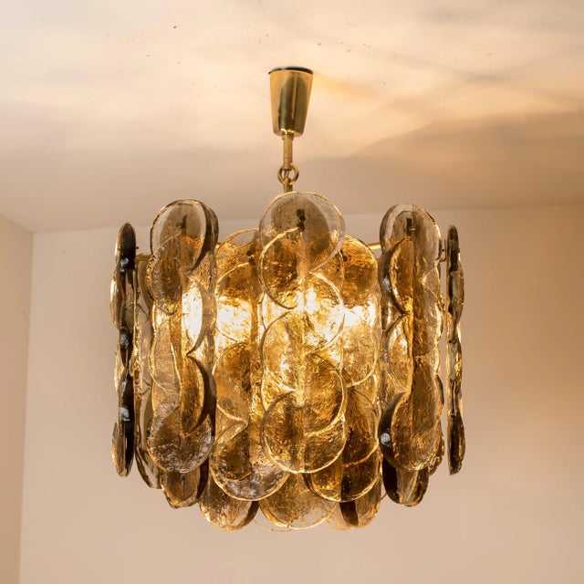 Large Citrus Swirl Smoked Glass Light Fixtures from Kalmar, 1969, Set of 4 For Sale - Image 15 of 18