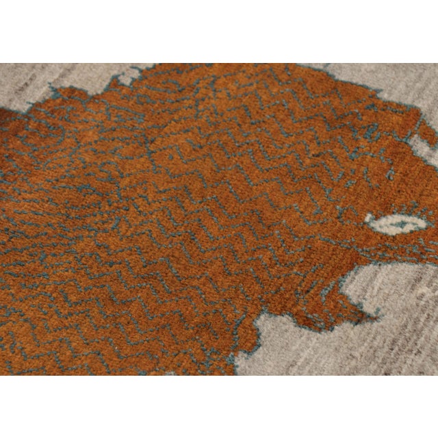 Vintage Gabbeh Persian Runner Rug in Gray With Lion Pictorials - Rug & Kilim For Sale In New York - Image 6 of 8