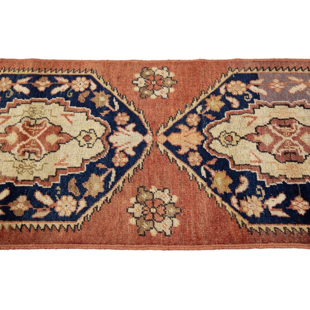 Textile 1940s Vintage Traditional Turkish Anatolian Wool Runner in Rust Color For Sale - Image 7 of 8