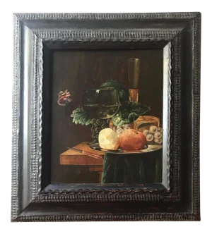 19th Century Still Life Painting After Pieter Claesz, Framed