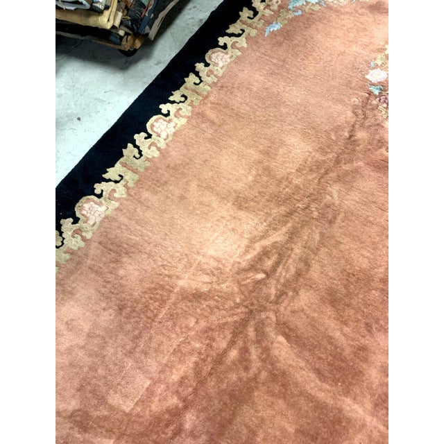 1920s 1920s, Handmade Antique Art Deco Chinese Rug 8.10' X 11.10' For Sale - Image 5 of 8