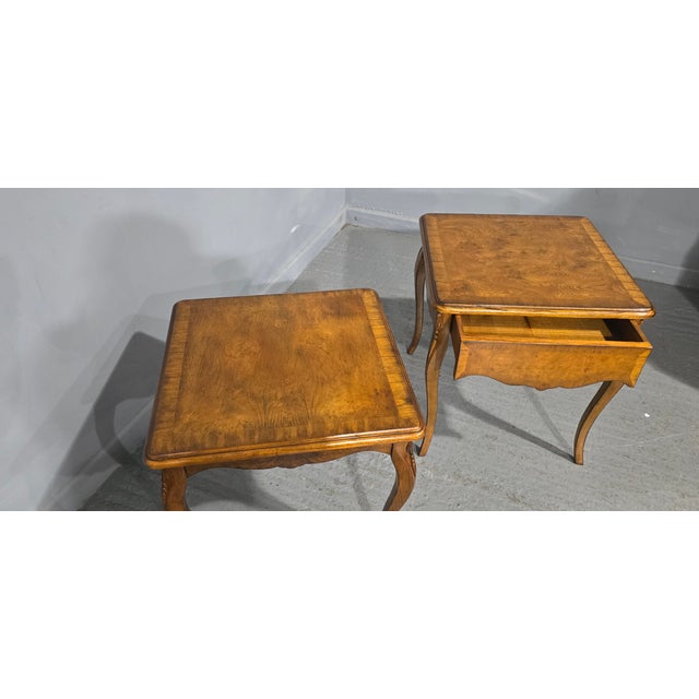 Burr Elm Lamp Tables, 1970, Set of 2 For Sale - Image 6 of 9