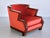 Art Deco Cubist Armchair in Vermilion Mohair Velvet and Maple, Belgium, 1920s For Sale - Image 4 of 17