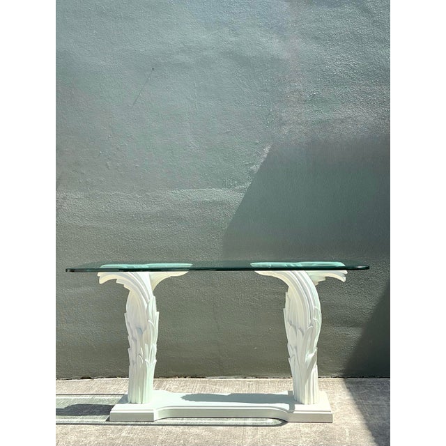 Vintage Serge Roche Twisted Palm Frond Console Table For Sale - Image 9 of 12