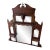 Antique Victorian or Eastlake-Style Carved Wood Overmantel Mirror Featuring Multiple Bevelled Glass Panels and Display Shelves For Sale
