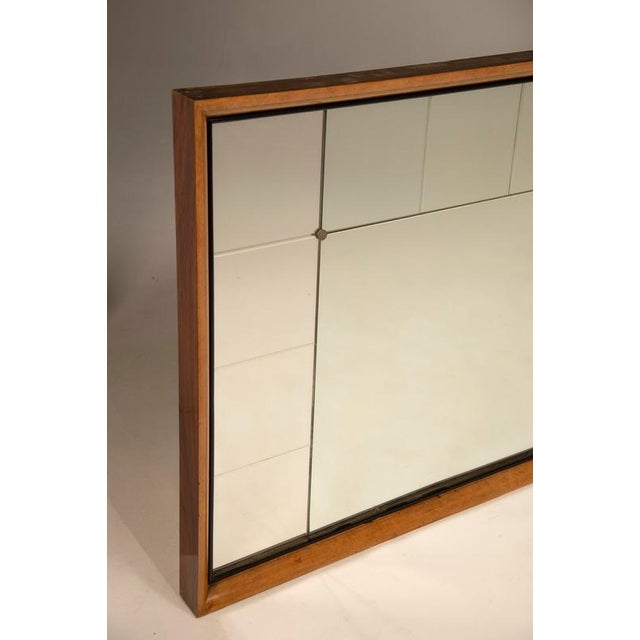 Large Art Deco Mirror with Wooden Frame and Black Trim, 1940s For Sale - Image 11 of 12