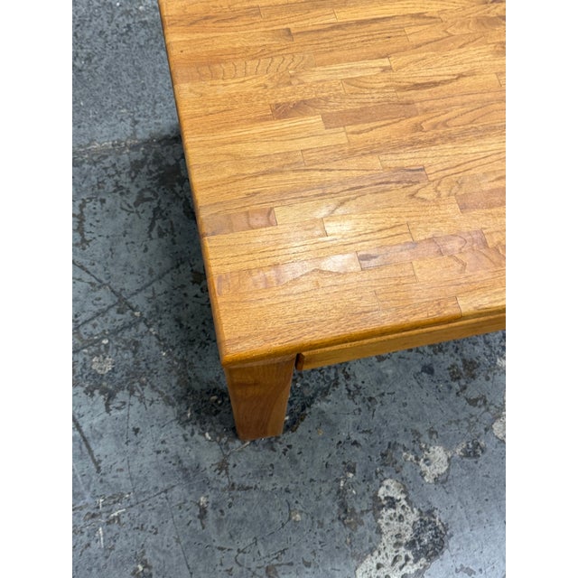 Modernist Butcher-Block Oak Side Table, Vintage For Sale In San Francisco - Image 6 of 12