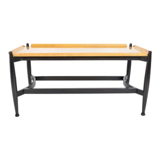 Mid 20th Century Edward Wormley for Dunbar Figured Maple and Rosewood Cocktail Table For Sale