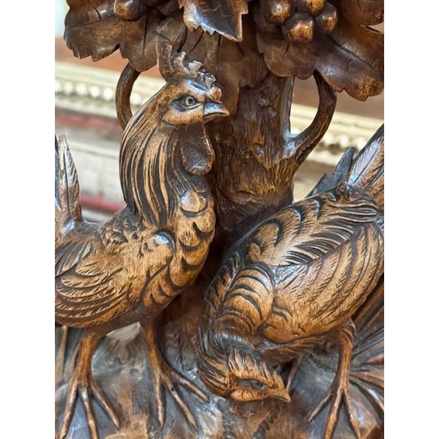 Pair of Black Forest Rooster Lamps For Sale - Image 9 of 9