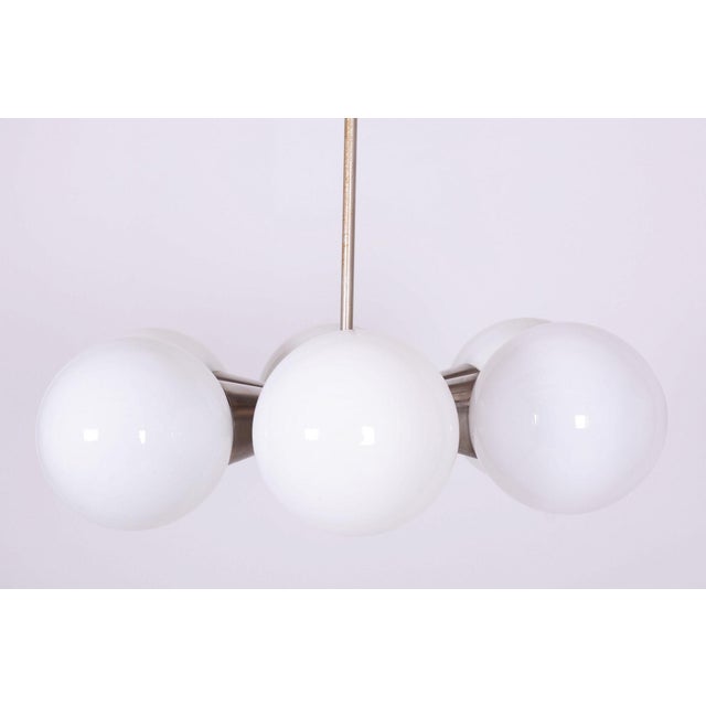 Mid-Century Chandelier in Chrome and Glass by Kamenický Šenov, Czech, 1960s For Sale - Image 4 of 10