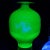 Beautiful vintage Murano hand blown Sommerso glowing green over olive green Italian art glass decorative flower vase....