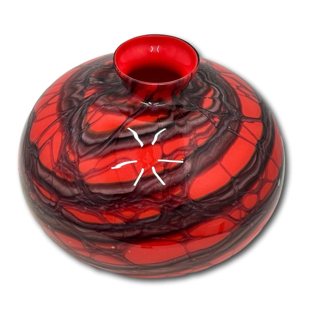 Art Deco Unusual Large Size Antique Art Deco Czechoslovakian Hand Blown Art Glass Vase by Kralik - Circa 1920s For Sale - Image 3 of 18