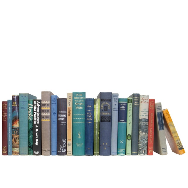 Mid-Century Modern Decorative Books - Vintage Nautical Books - Subject Books By The Foot For Sale - Image 3 of 3