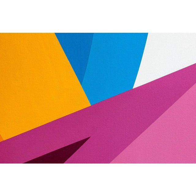 Textile 1996 Jeff Kalban Signed Monumental Modern Abstract Acrylic on Canvas Painting For Sale - Image 7 of 8