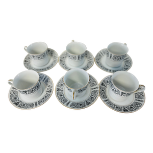 Vintage Coventry Fine China Japan Laurent 653 Cups & Sauces S-6.