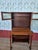 Antique mission Oak wooden secretary desk. Has a hutch with cool stained glass doors on top. Pull-out writing surface and...