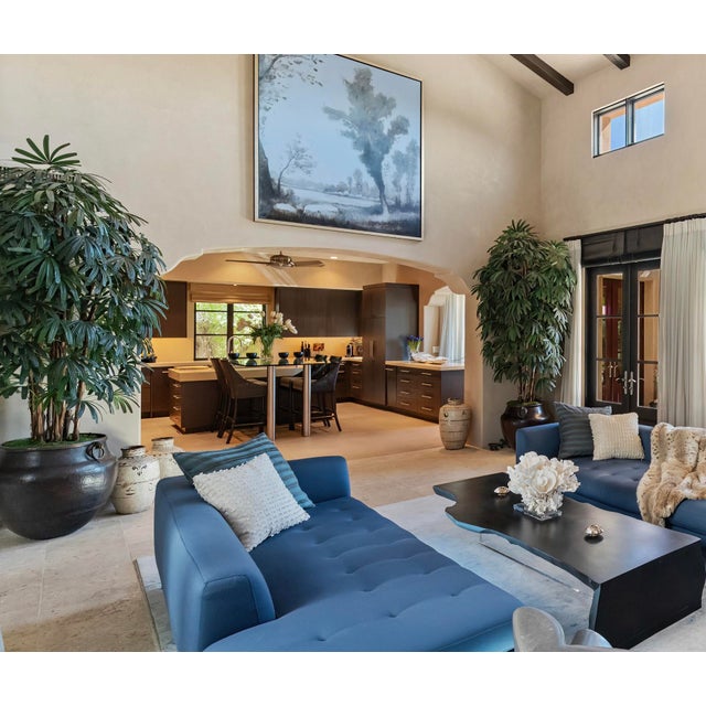 Gorgeous, high quality faux Raphia palm trees with real wood elements. Pot not included.