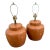 Large Vintage Pumpkin Orange Haeger Ginger Jar Lamps - A Pair For Sale