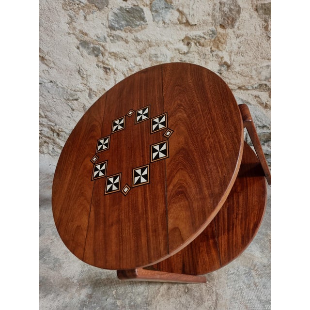 Mid-Century French Coffee Table in Hardwood, 1950s For Sale - Image 6 of 15