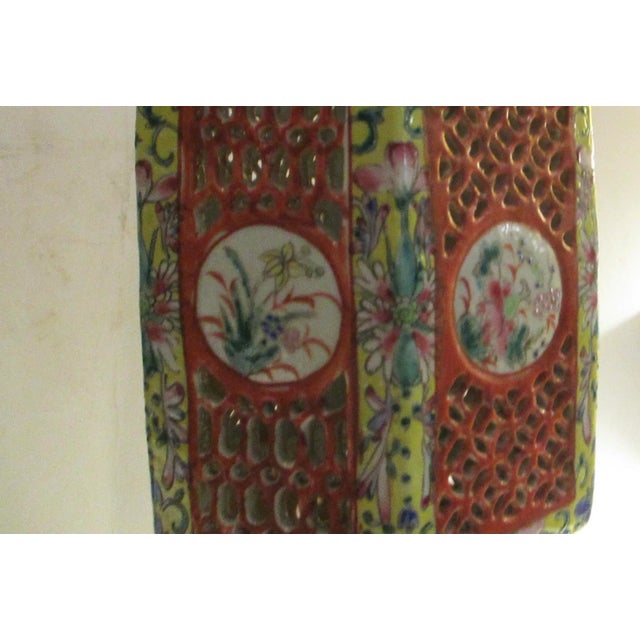 Wine Antique Chinese Porcelain Table Lanterns - 2 - a Pair For Sale - Image 8 of 10