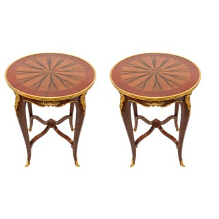 Empire Side Tables with Occasional Lamps, France, Set of 2 For Sale