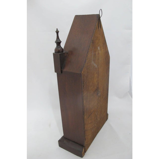 Wood E.n. Welch 8 Day Antique Gothic Steeple Clock With Hand Painted Barn Star Glass For Sale - Image 7 of 12