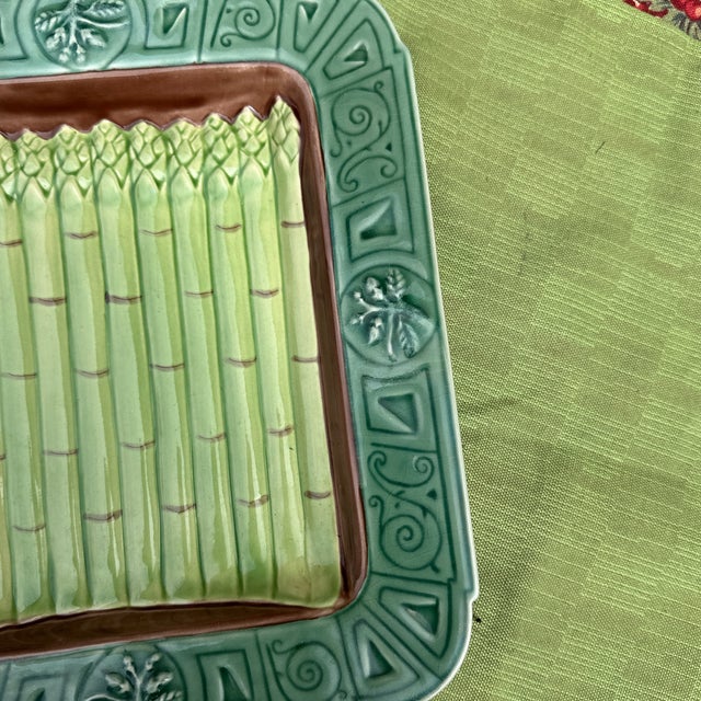 1970s 1970s Hand Painted Stoneware Asparagus Tray For Sale - Image 5 of 10