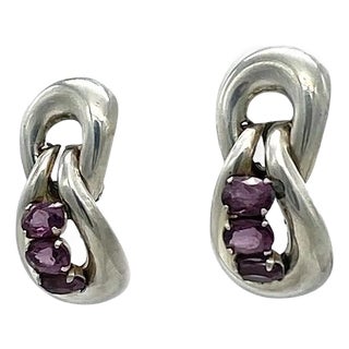 Rare Marcel Boucher Parisina Sterling Silver Drop Earrings For Sale