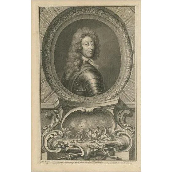 Jacobus Houbraken, Portrait of Friedrich Hermann, 1st Duke of Schomberg, Print For Sale - Image 6 of 6