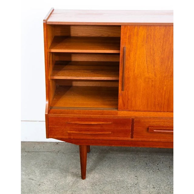 1960s 1960s Mid Century Danish Modern Credenza Highboard Teak Wood 9 Drawers Bar Denmark For Sale - Image 5 of 12