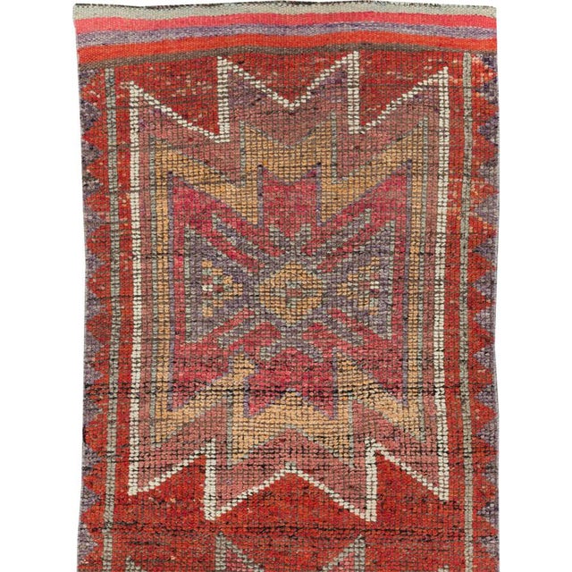 Tribal Galerie Shabab Collection Mid-20th Century Turkish Anatolian Tribal Runner For Sale - Image 3 of 10