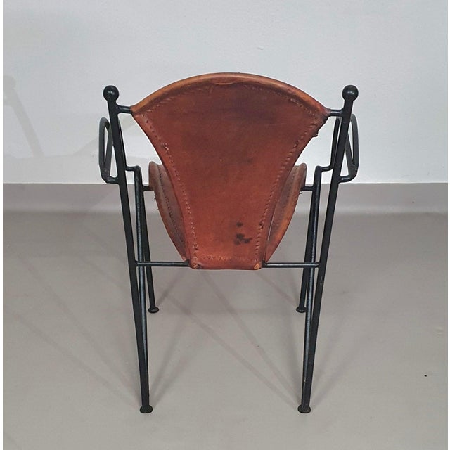 Chair in Leather and Wrought Iron For Sale - Image 17 of 18