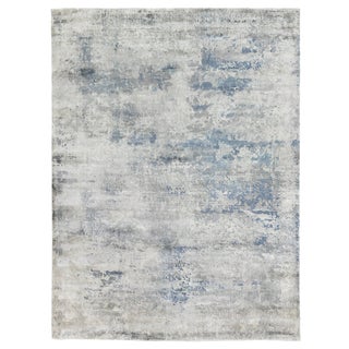 Exquisite Rugs Newport Hand loom Bamboo/Silk Sky/Multi Rug-12'x15' For Sale