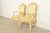 French Karges French Regency Louis XVI Cream Lacquered Armchairs, Pair For Sale - Image 3 of 14
