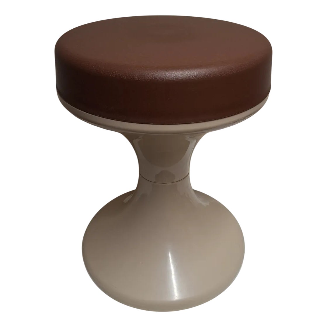 Vintage German Stool in Beige-Brown Plastic, 1970s | Chairish