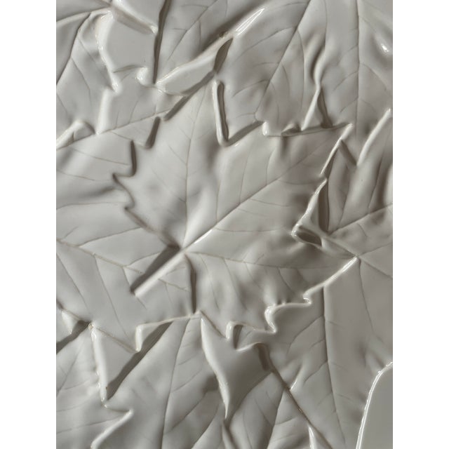 White Bordallo Pinheiro Majolica White Platter For Sale - Image 8 of 9