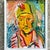 Vintage Fauvist Signed Original Oil Portrait Painting on Board For Sale - Image 9 of 12