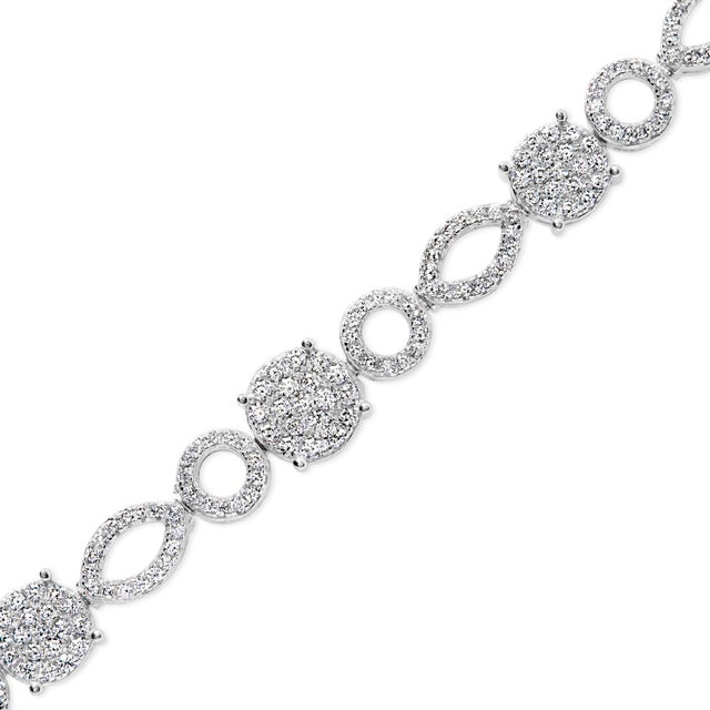 Haus of Brilliance 10K White Gold 3.00 Cttw Diamond Link Bracelet For Sale - Image 4 of 5