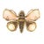 This is a captivating brooch from the late 20th century. The pink rose quartz stones are carved, complemented by round...