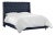 Ivy Tufted Wingback Bed in Navy Classic Linen, Full For Sale