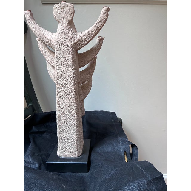 An exceptional piece of collectible, retired vintage Judaica, this is a large Hanukkah menorah sculpture manufactured by...