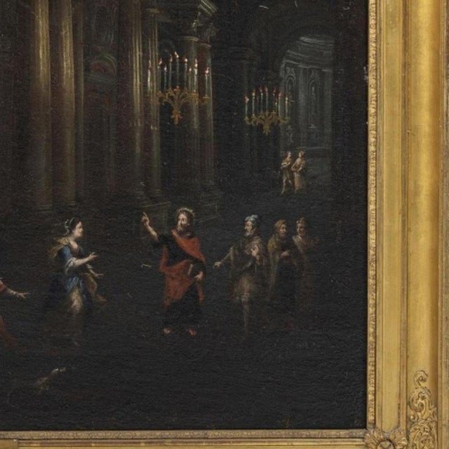 Italian School Artist, Christ in the Temple, 17th Century, Oil on Canvas For Sale - Image 5 of 6