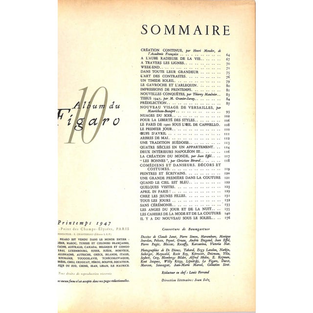 [186] pp. Prestige De Paris 1947 12 3/8" x 9 5/8" Figaro Fashion Album number 10, spring 1947. Review of French creative...