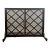 Art Deco Style Black & Bronzed Metal Two-Door & Diamond Design Fireplace Screen For Sale