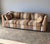 Wood 1970s Vintage Striped Woven Upholstery Three-Seat Sofa For Sale - Image 7 of 16